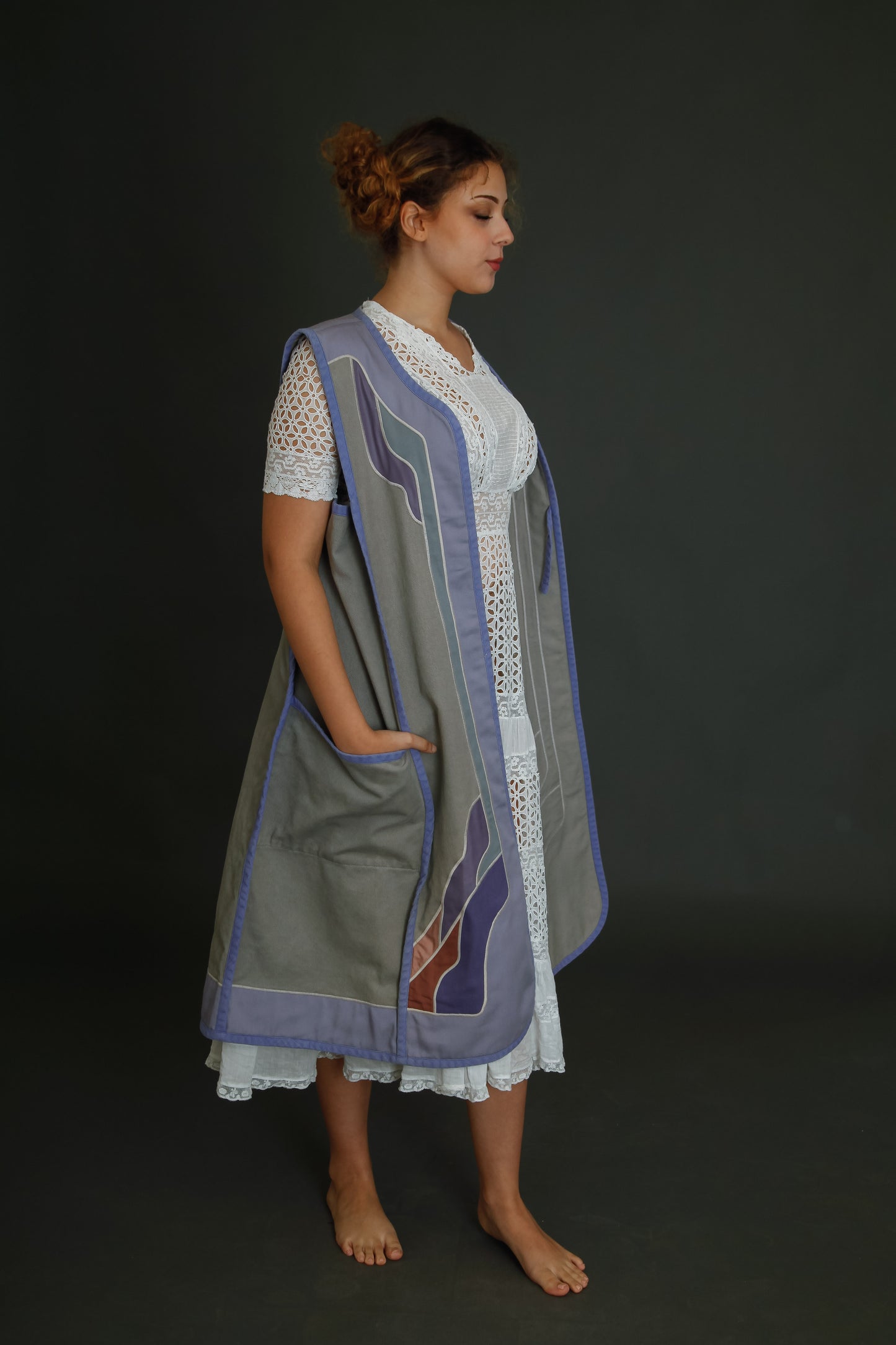 1970 Cotton Long Folk Vest