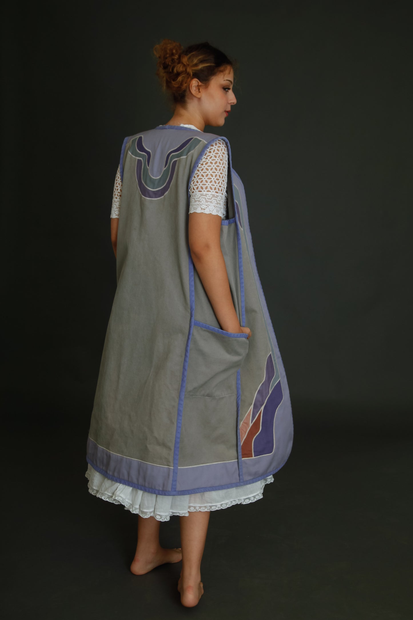 1970 Cotton Long Folk Vest