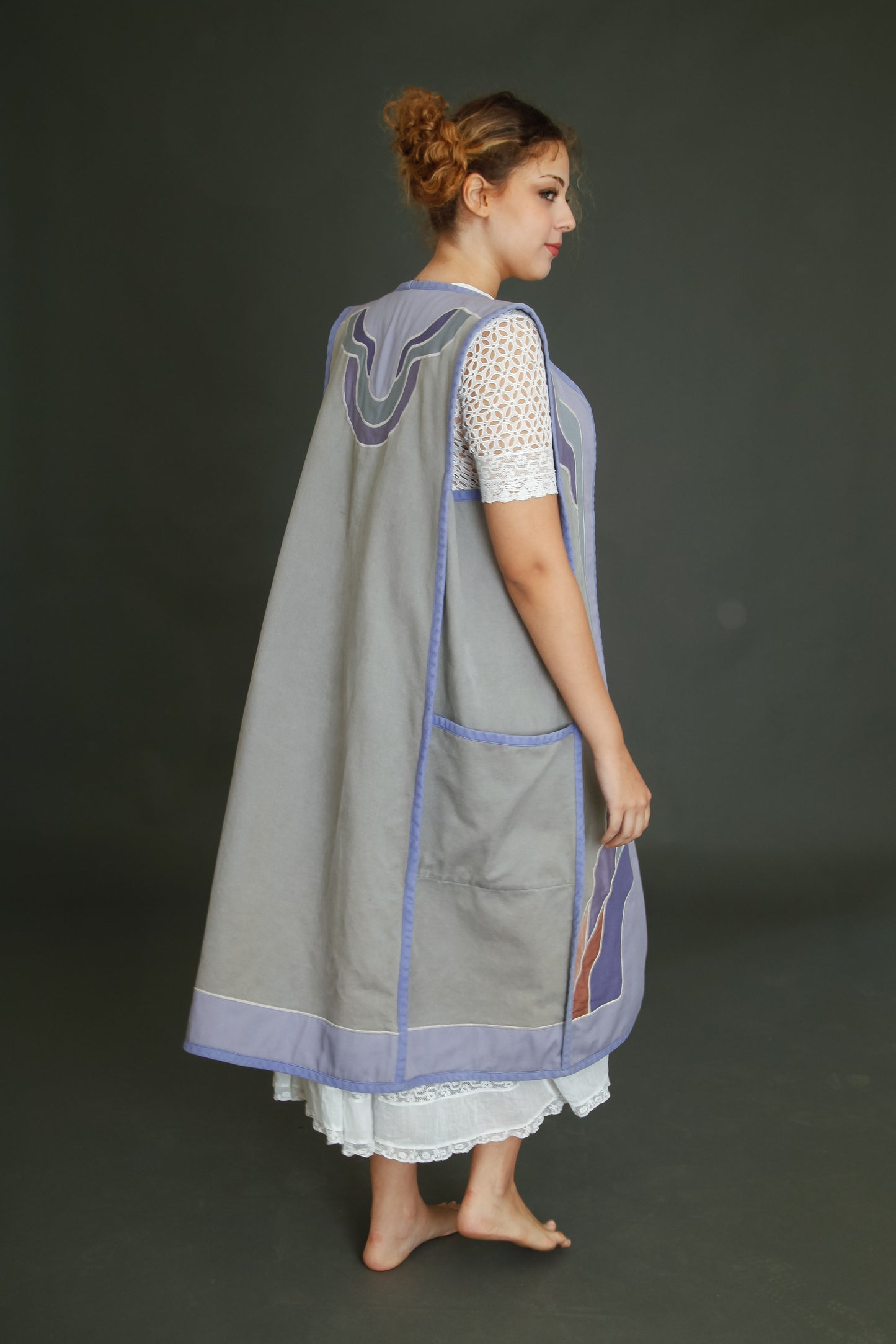 1970 Cotton Long Folk Vest