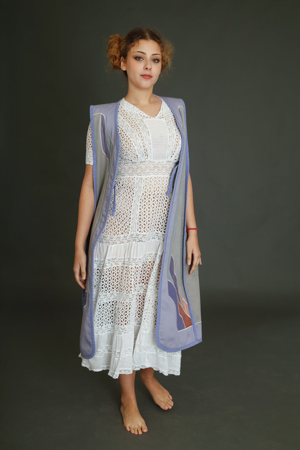 1970 Cotton Long Folk Vest