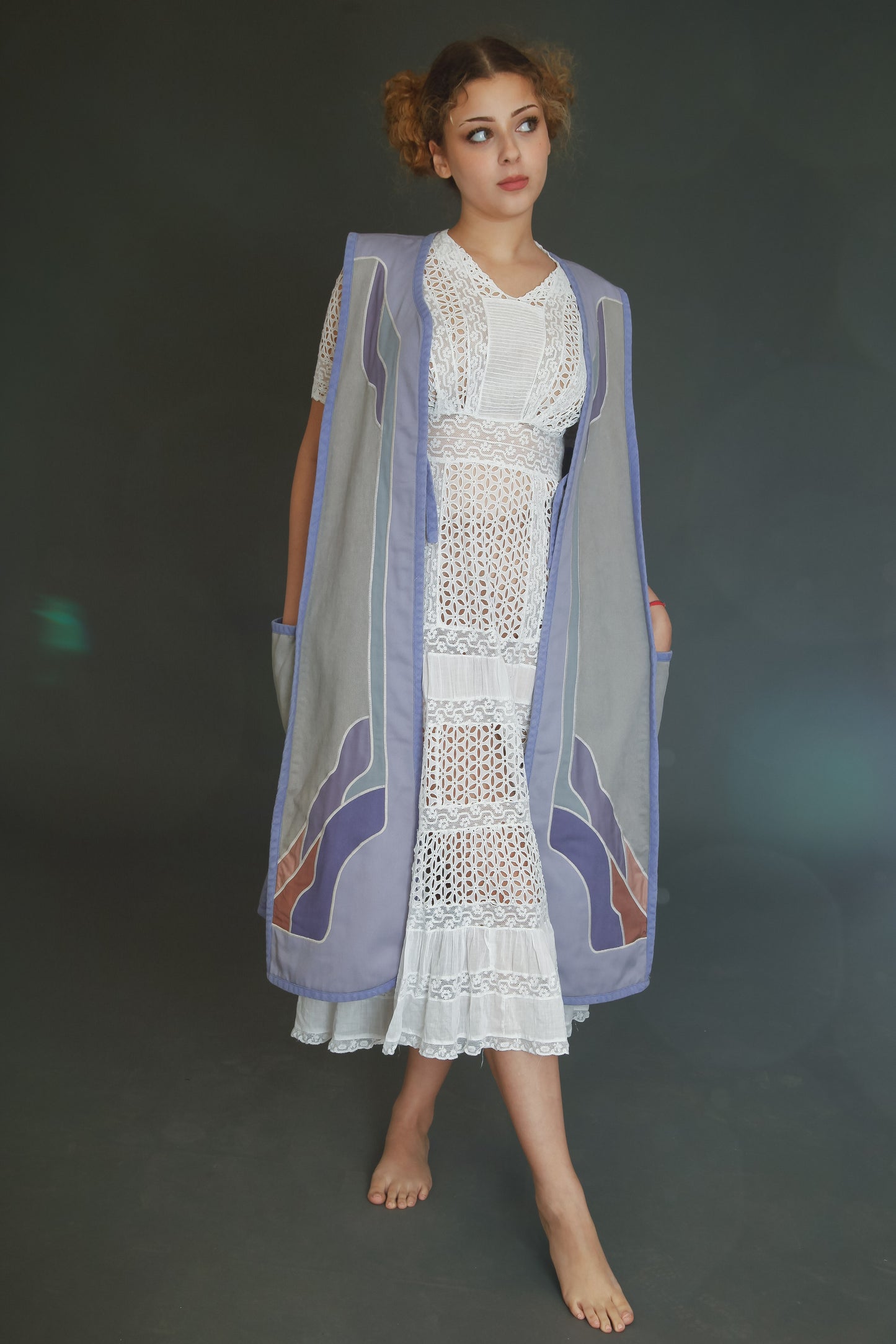 1970 Cotton Long Folk Vest