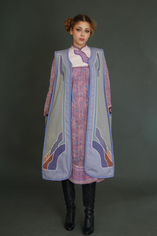 1970 Cotton Long Folk Vest