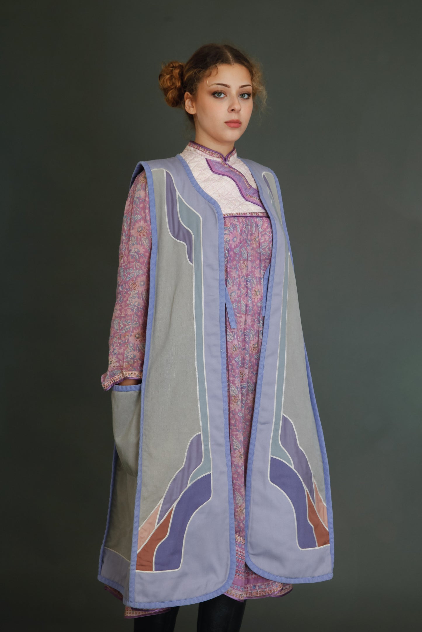 1970 Cotton Long Folk Vest