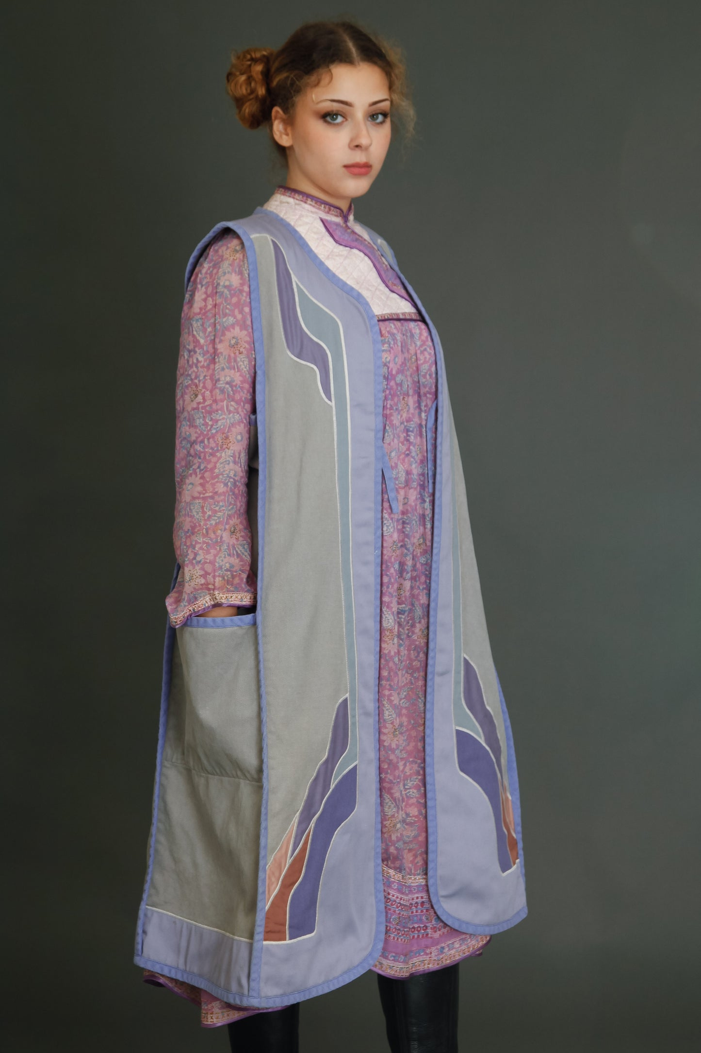 1970 Cotton Long Folk Vest