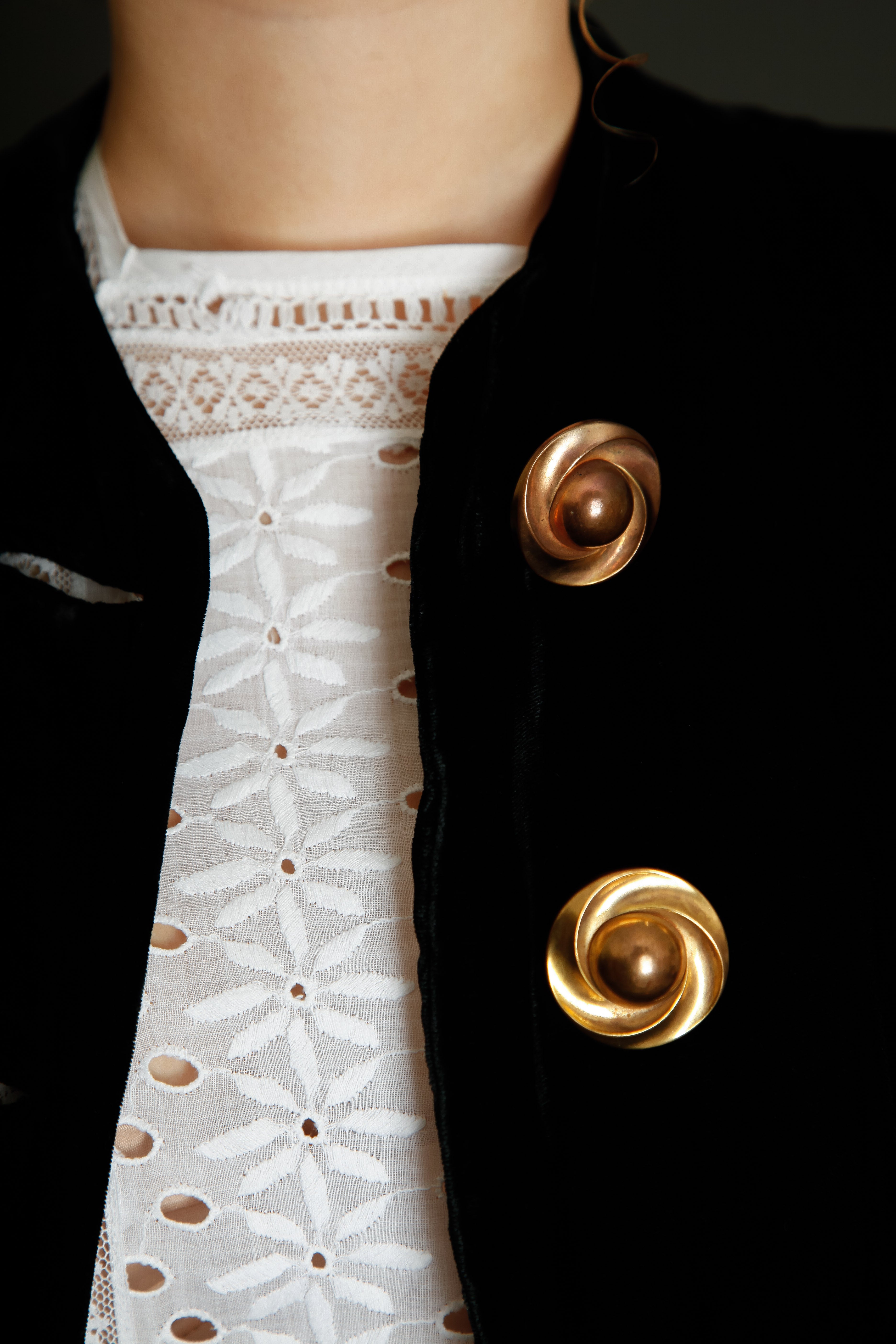 1940 Black Silk Velvet Long Evening Coat