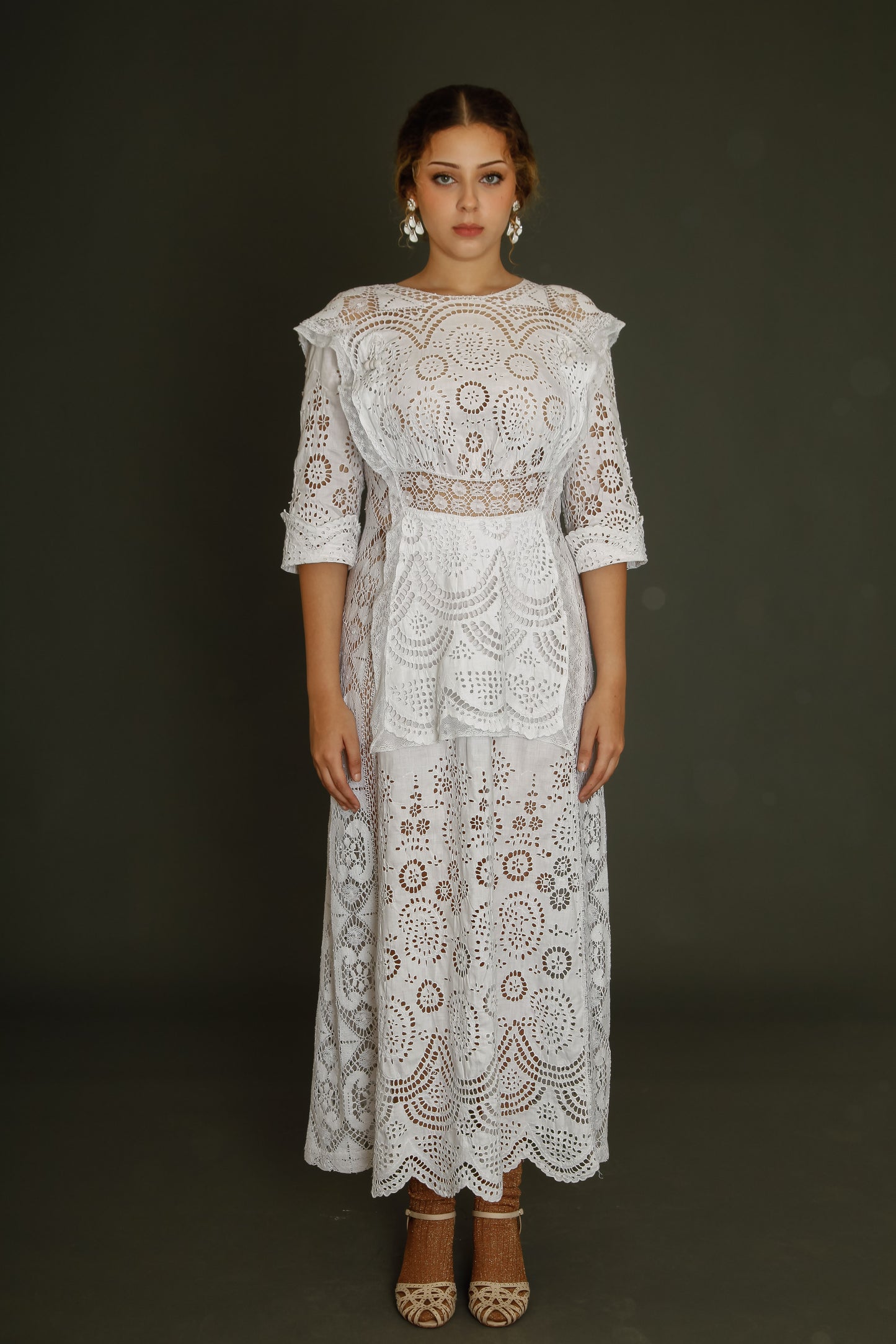 Stunning Hand Embroidered Edwardian Dress