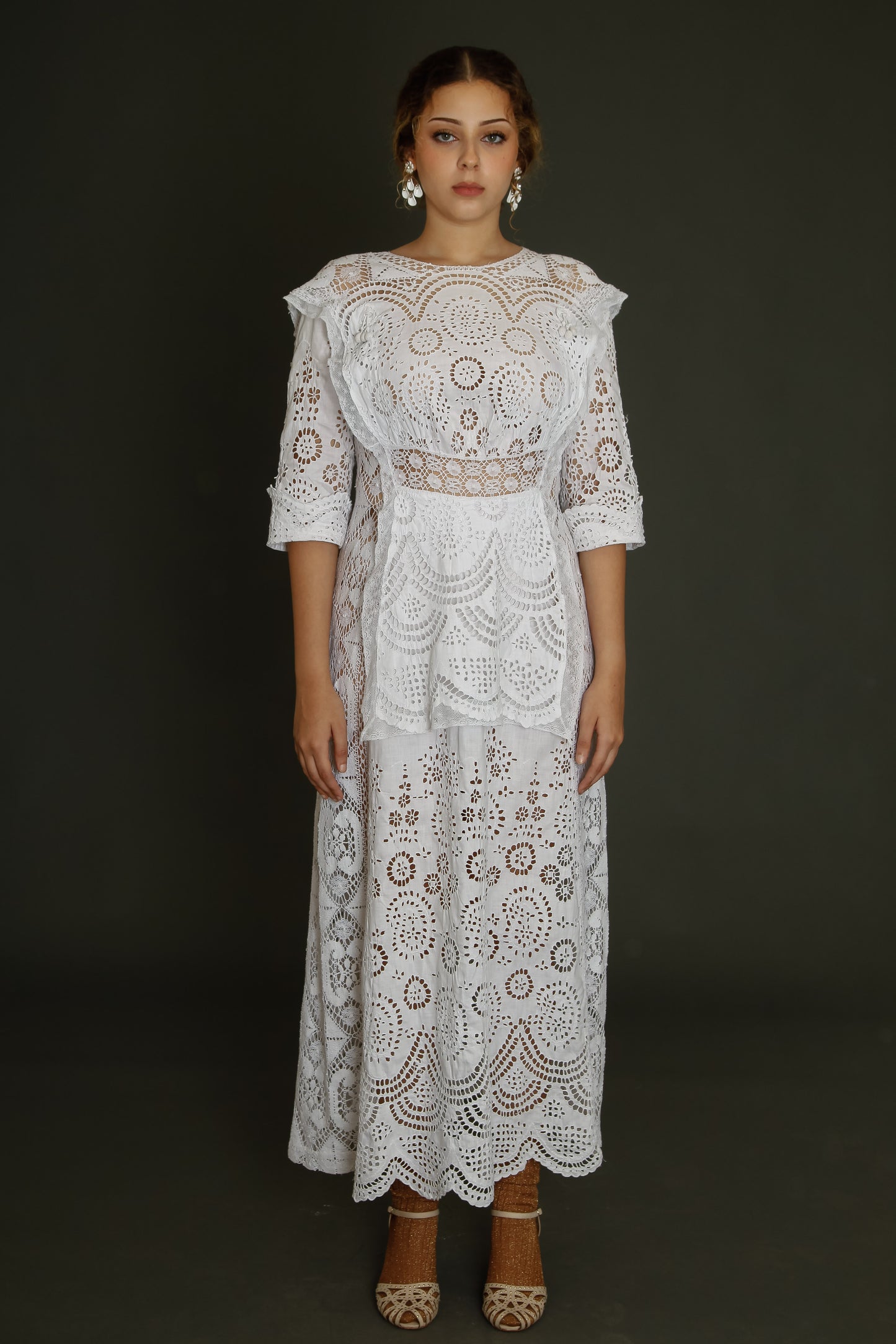 Stunning Hand Embroidered Edwardian Dress