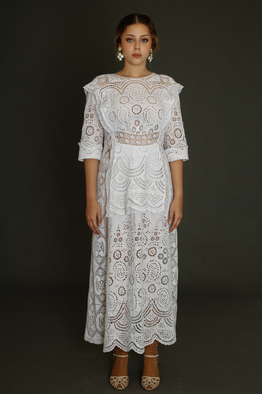 Stunning Hand Embroidered Edwardian Dress