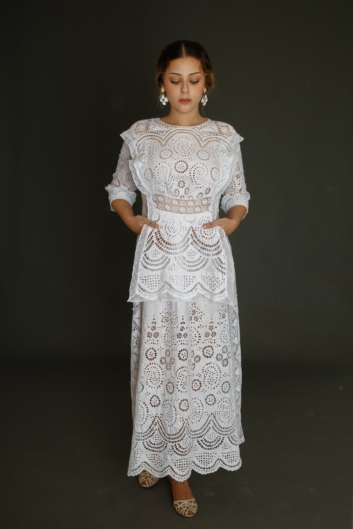 Stunning Hand Embroidered Edwardian Dress