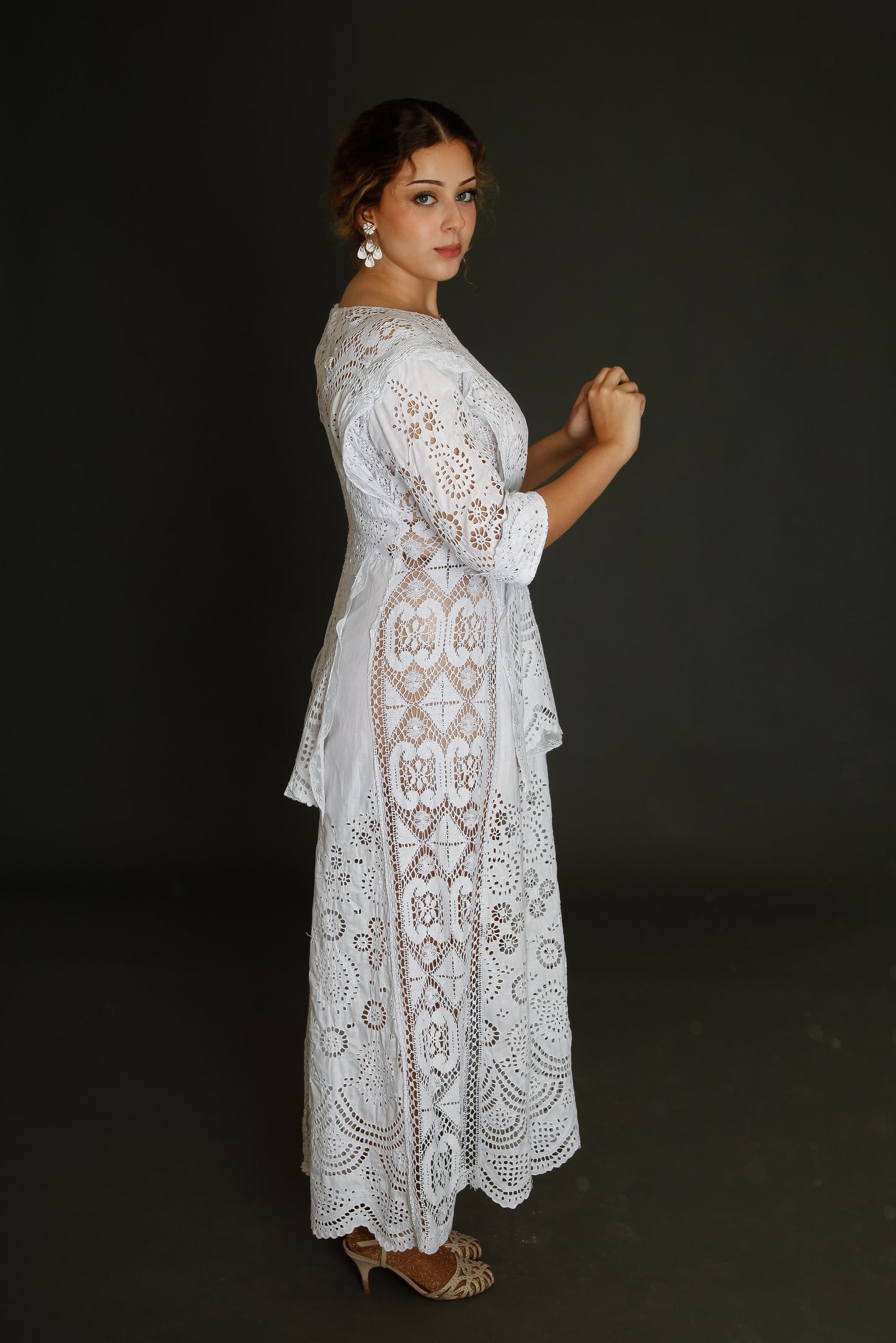 Stunning Hand Embroidered Edwardian Dress