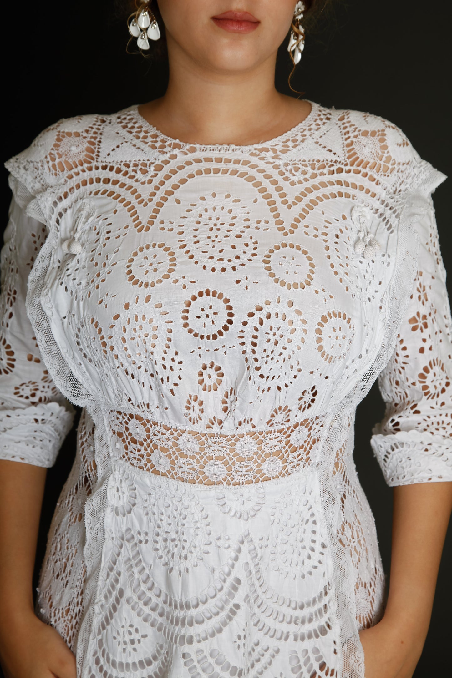 Stunning Hand Embroidered Edwardian Dress