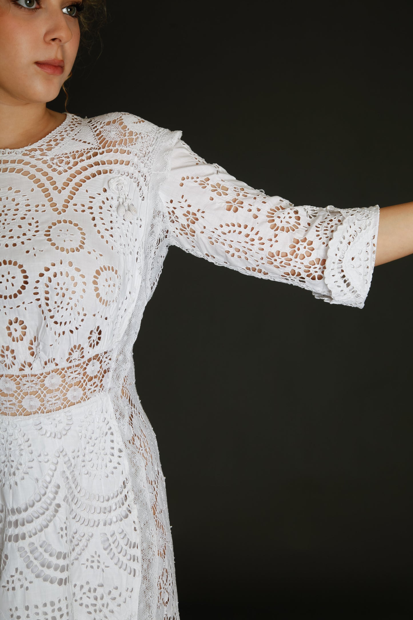 Stunning Hand Embroidered Edwardian Dress