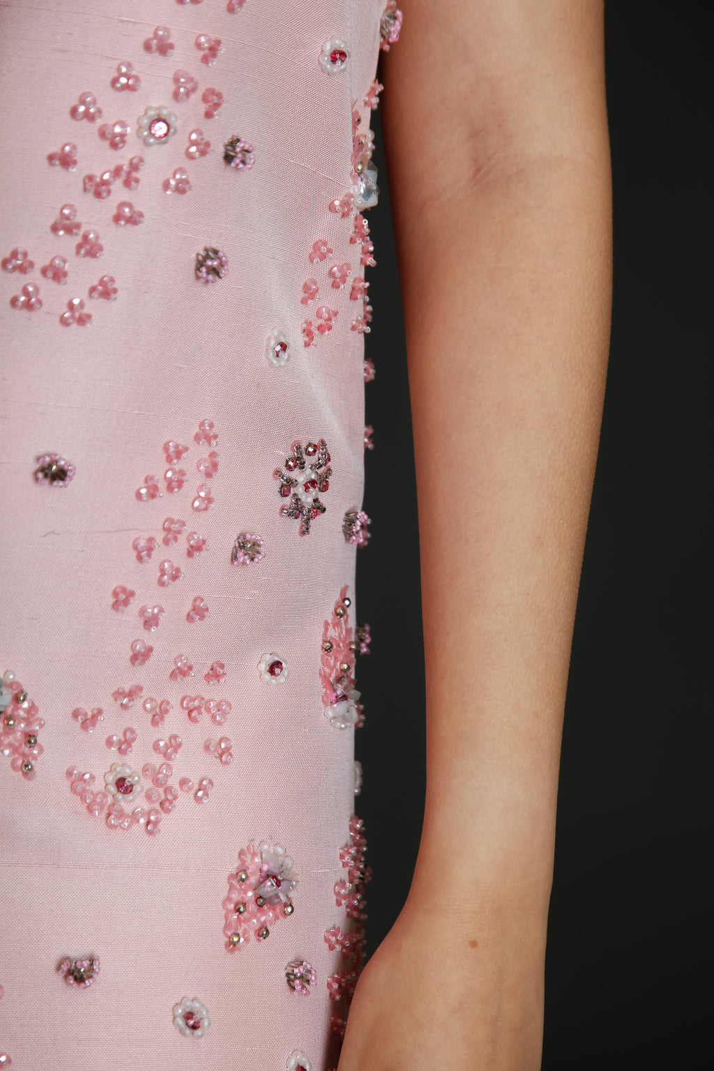1960 Couture Beaded Silk Mini Dress