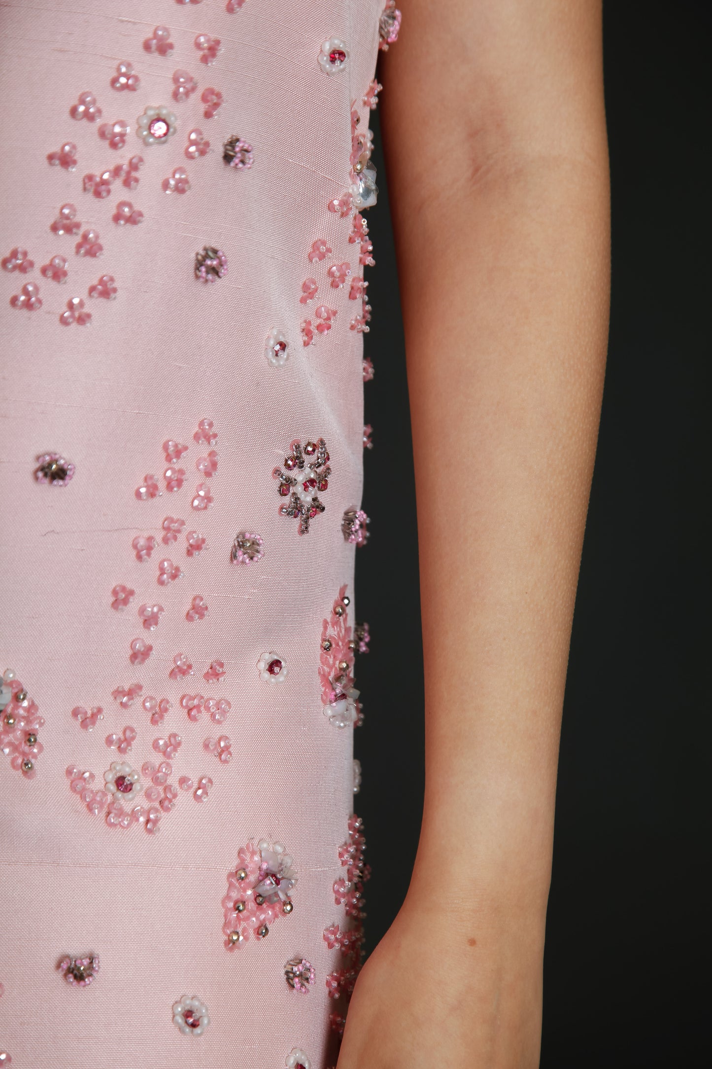 1960 Couture Beaded Silk Mini Dress
