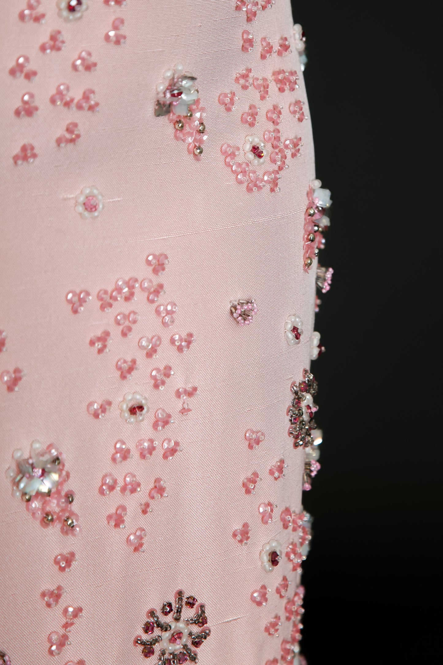 1960 Couture Beaded Silk Mini Dress