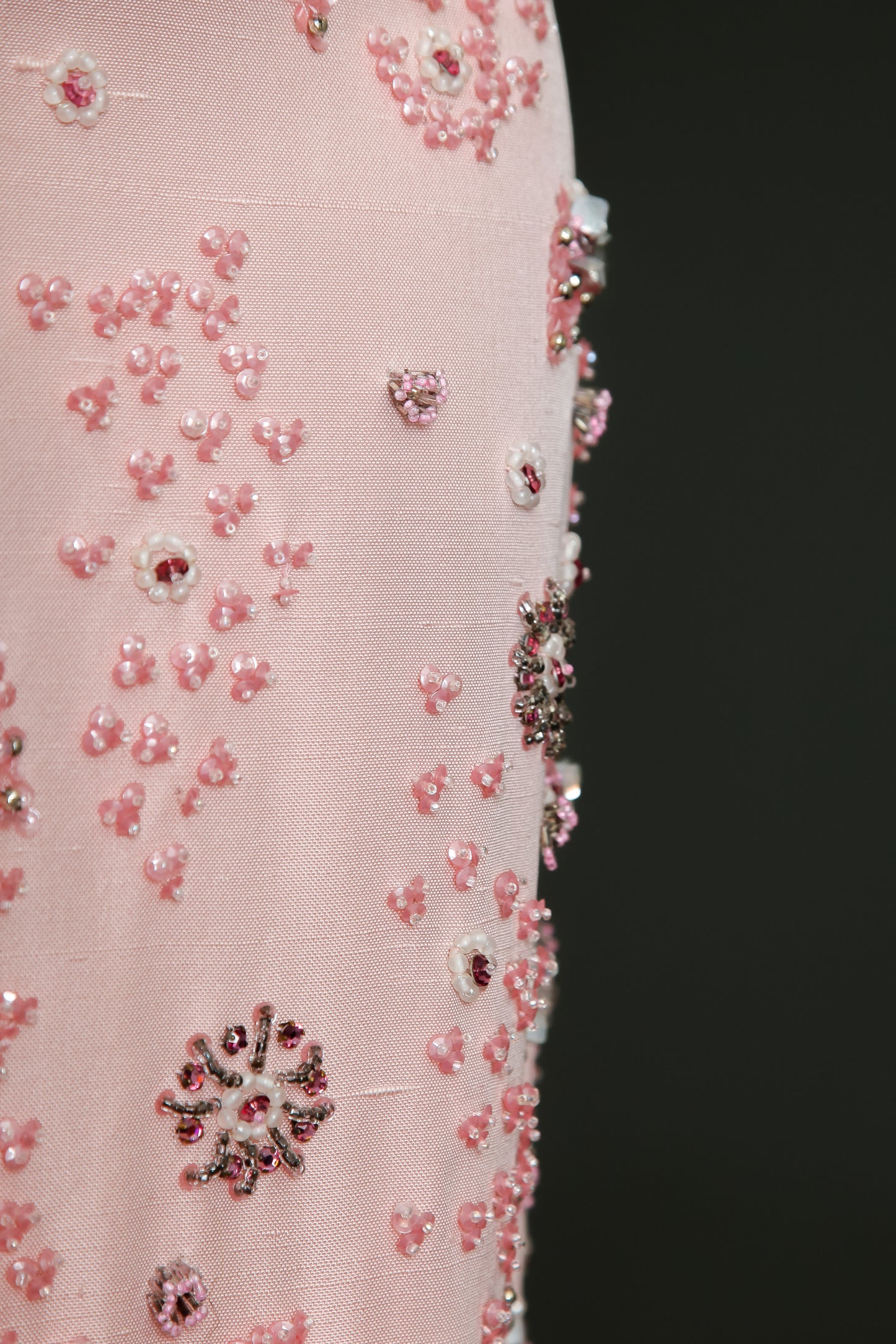 1960 Couture Beaded Silk Mini Dress