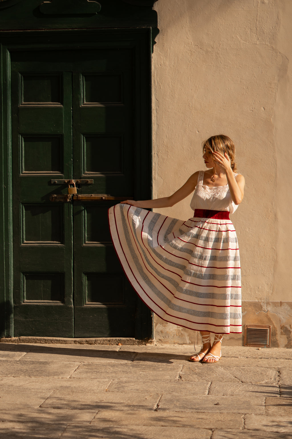 1950 Velvet Stripes Rafia Circle Skirt