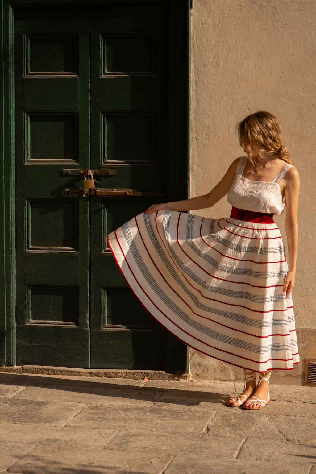 1950 Velvet Stripes Rafia Circle Skirt