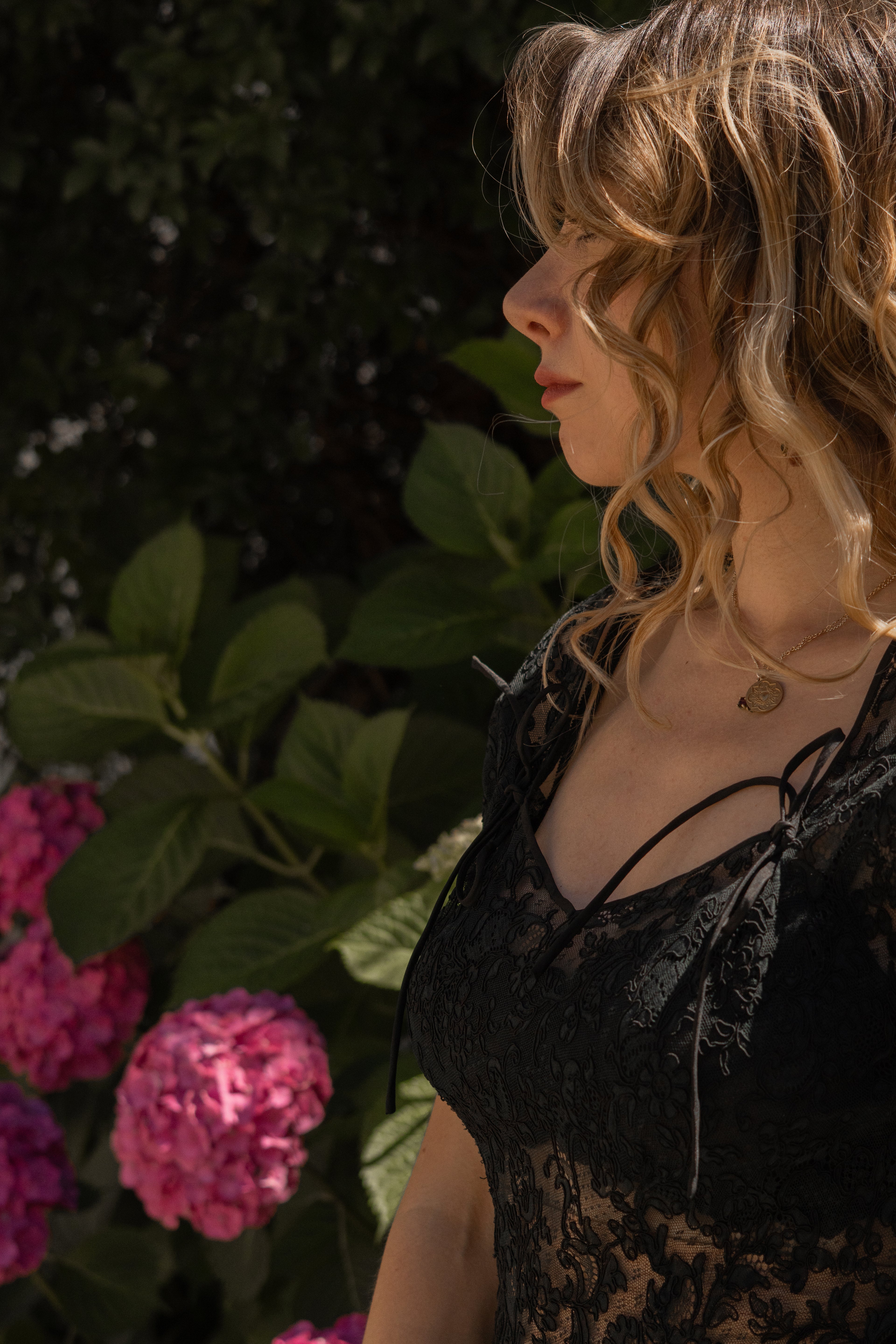 1930 Black Lace Evening Gown