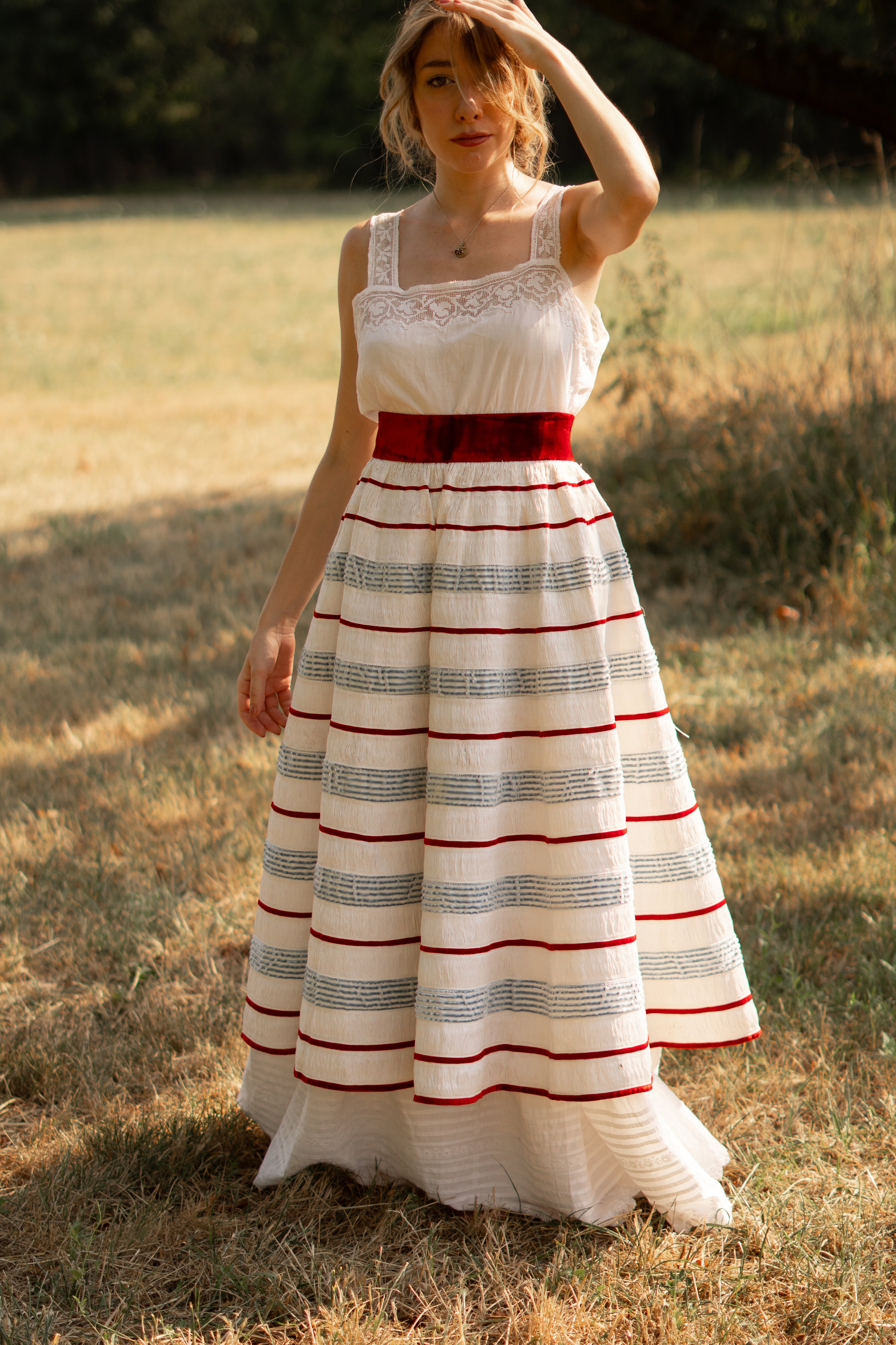 1950 Velvet Stripes Rafia Circle Skirt