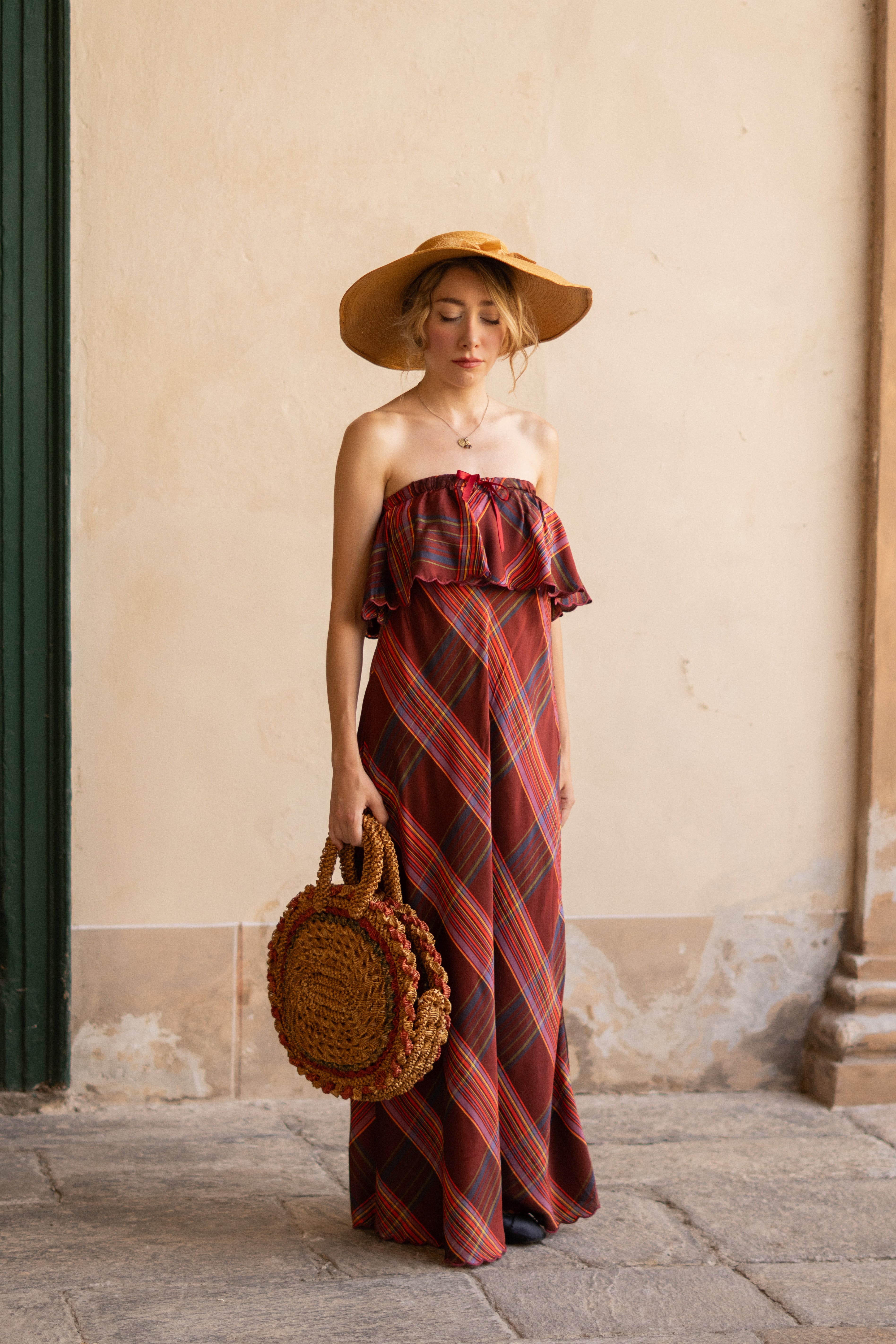 1970 Tartan Maxi Dress