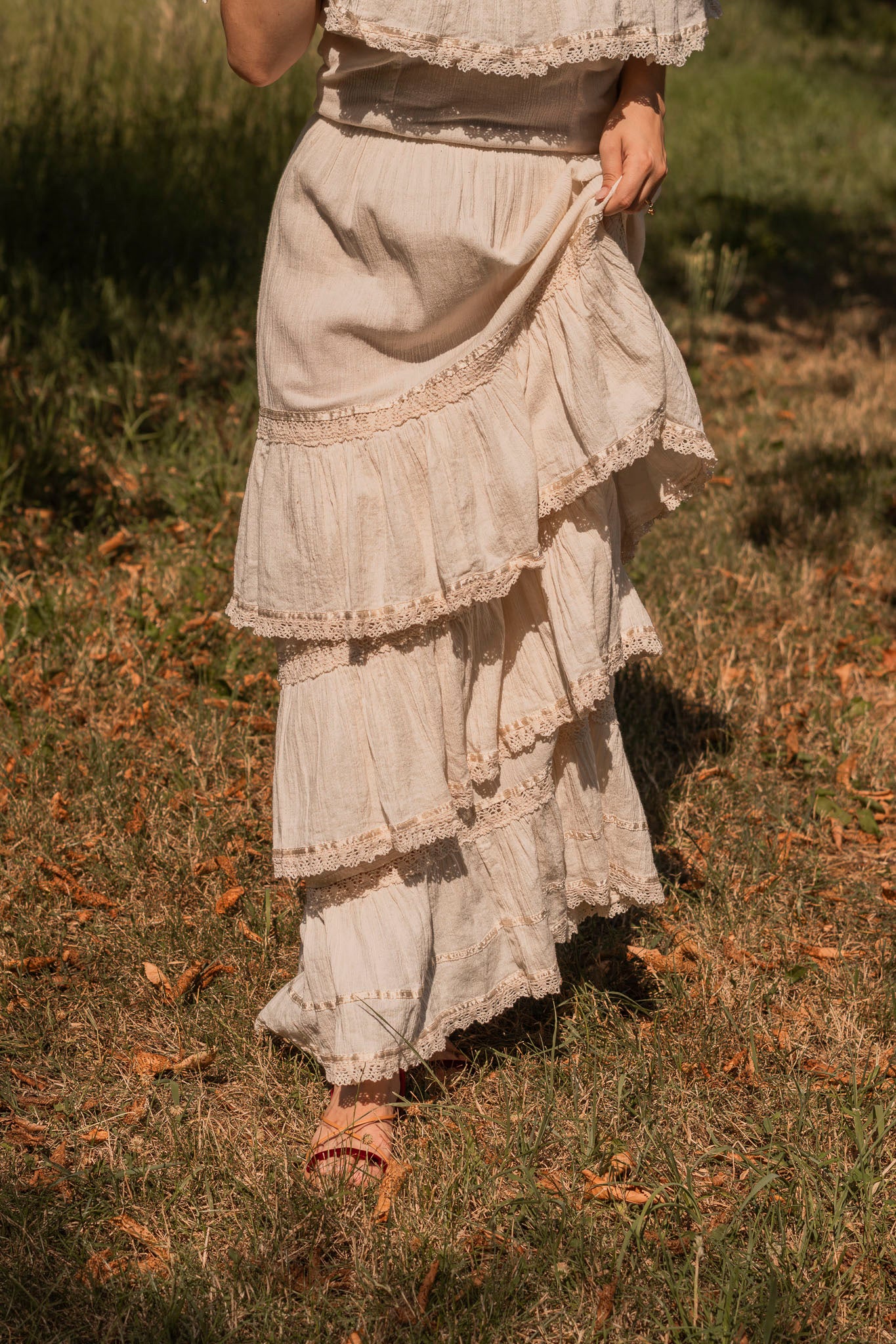 70s Mexican Traditional Off Shoulder Maxi Dress