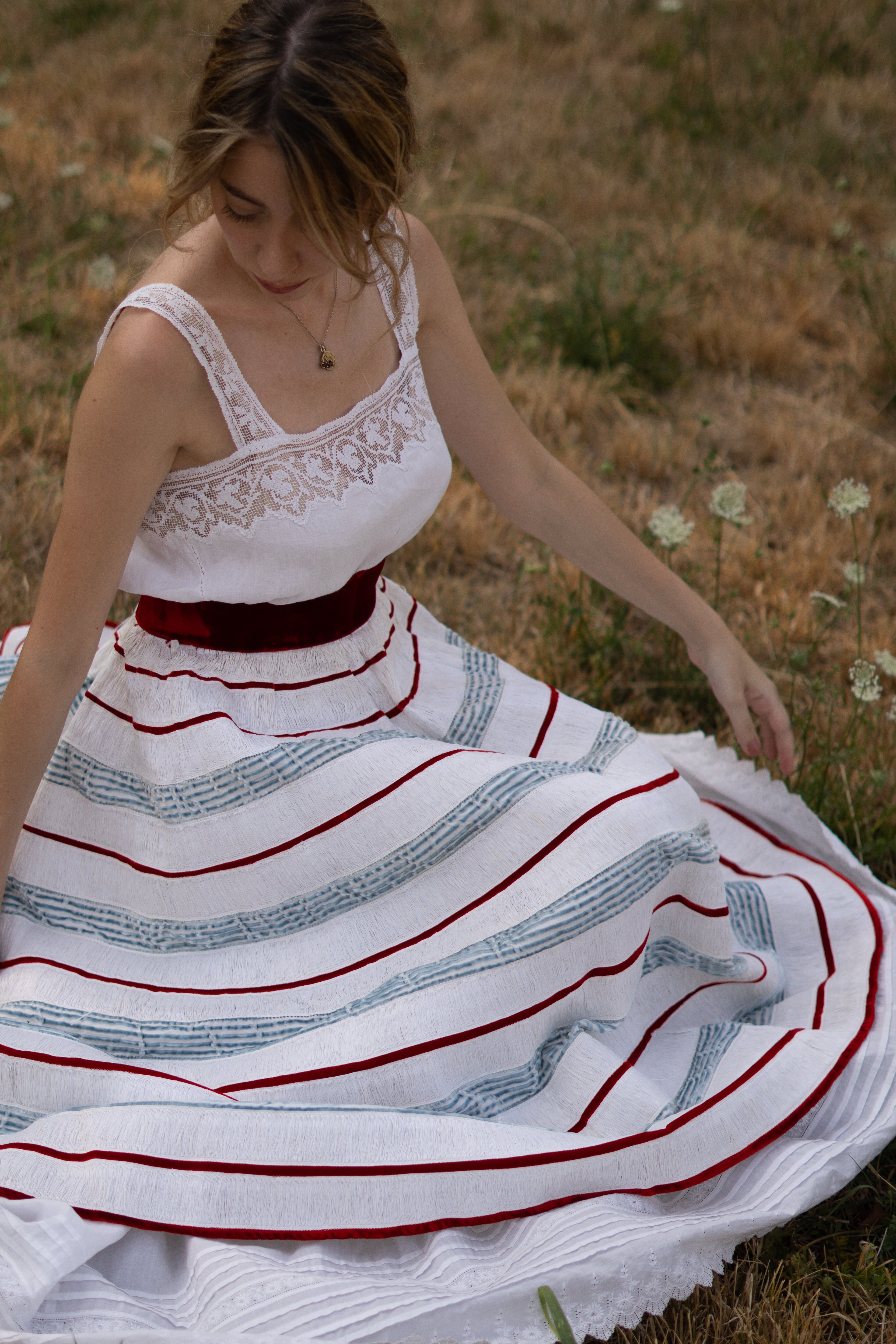 1950 Velvet Stripes Rafia Circle Skirt