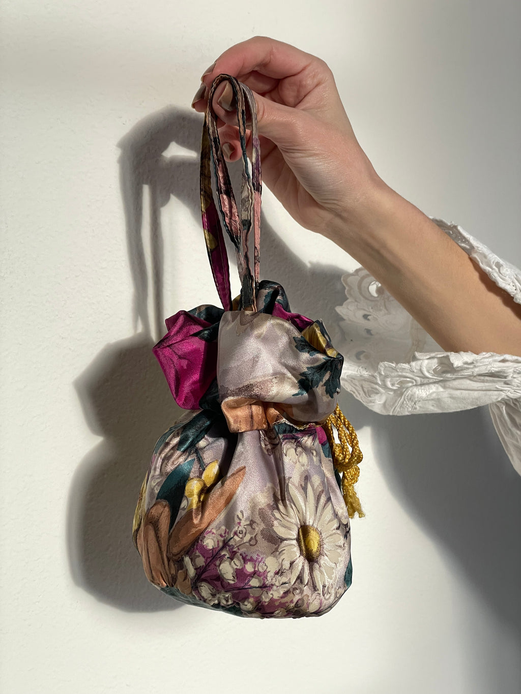 1940 Silk Floral Evening Purse