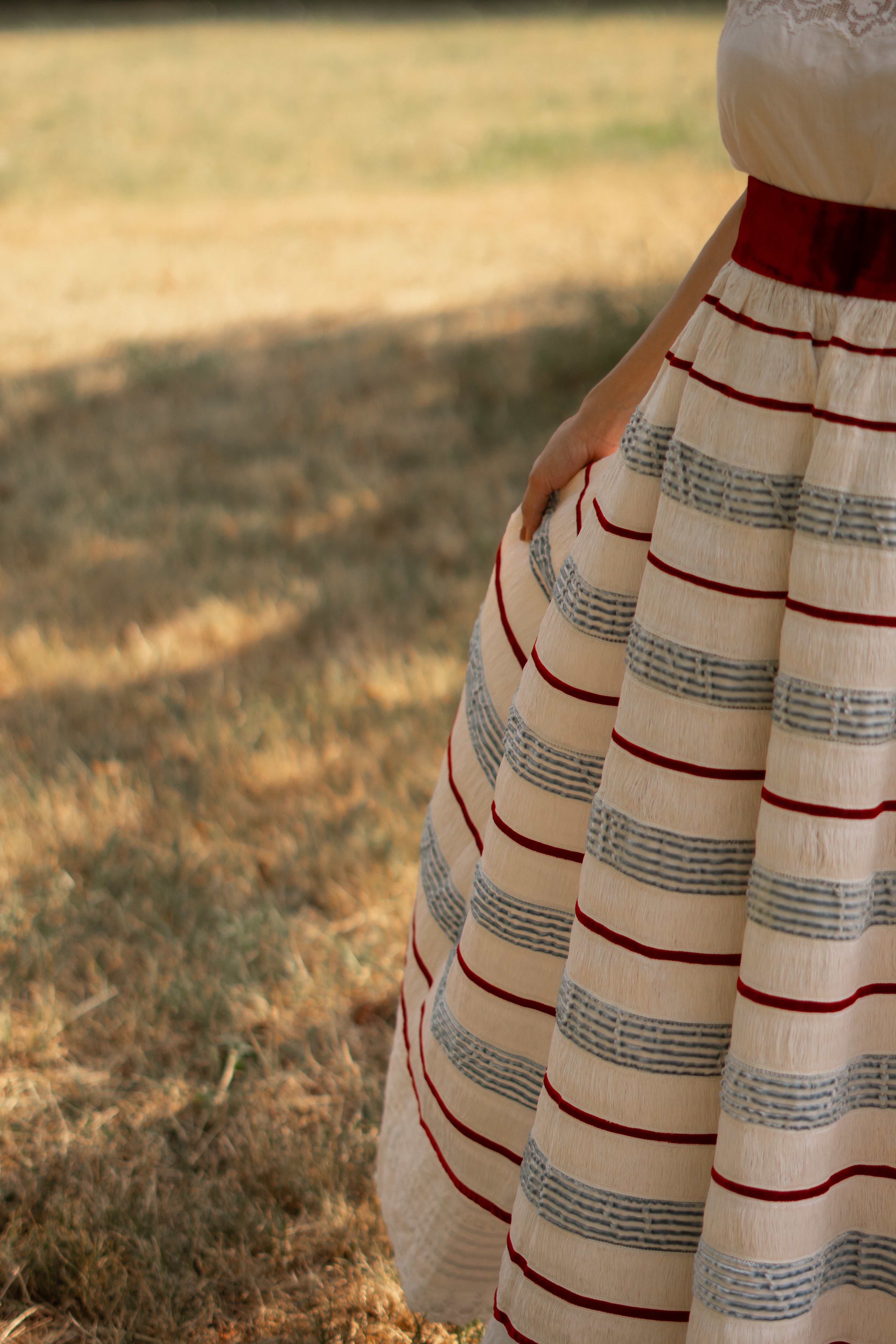 1950 Velvet Stripes Rafia Circle Skirt