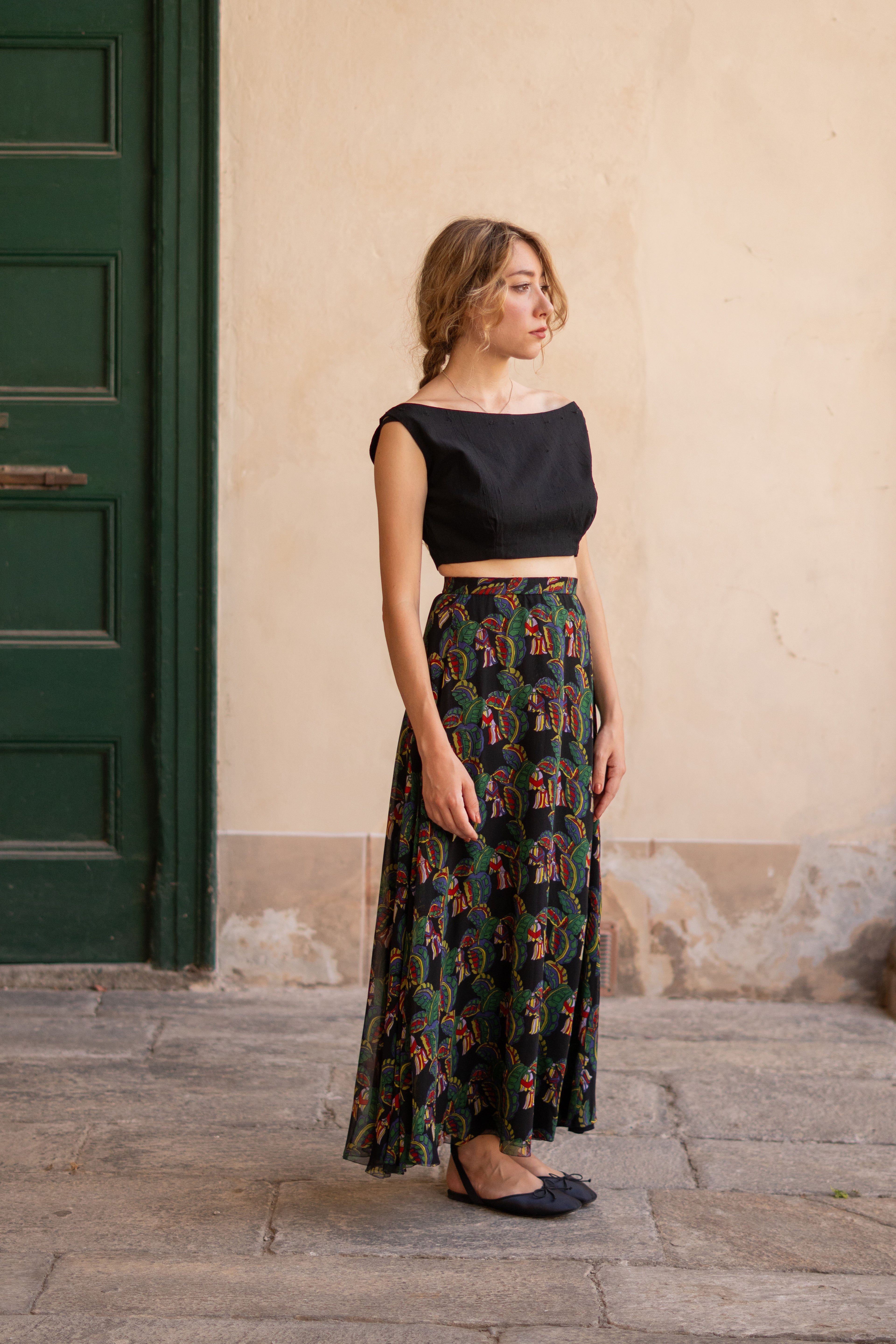 70s Chloe Crepe Skirt