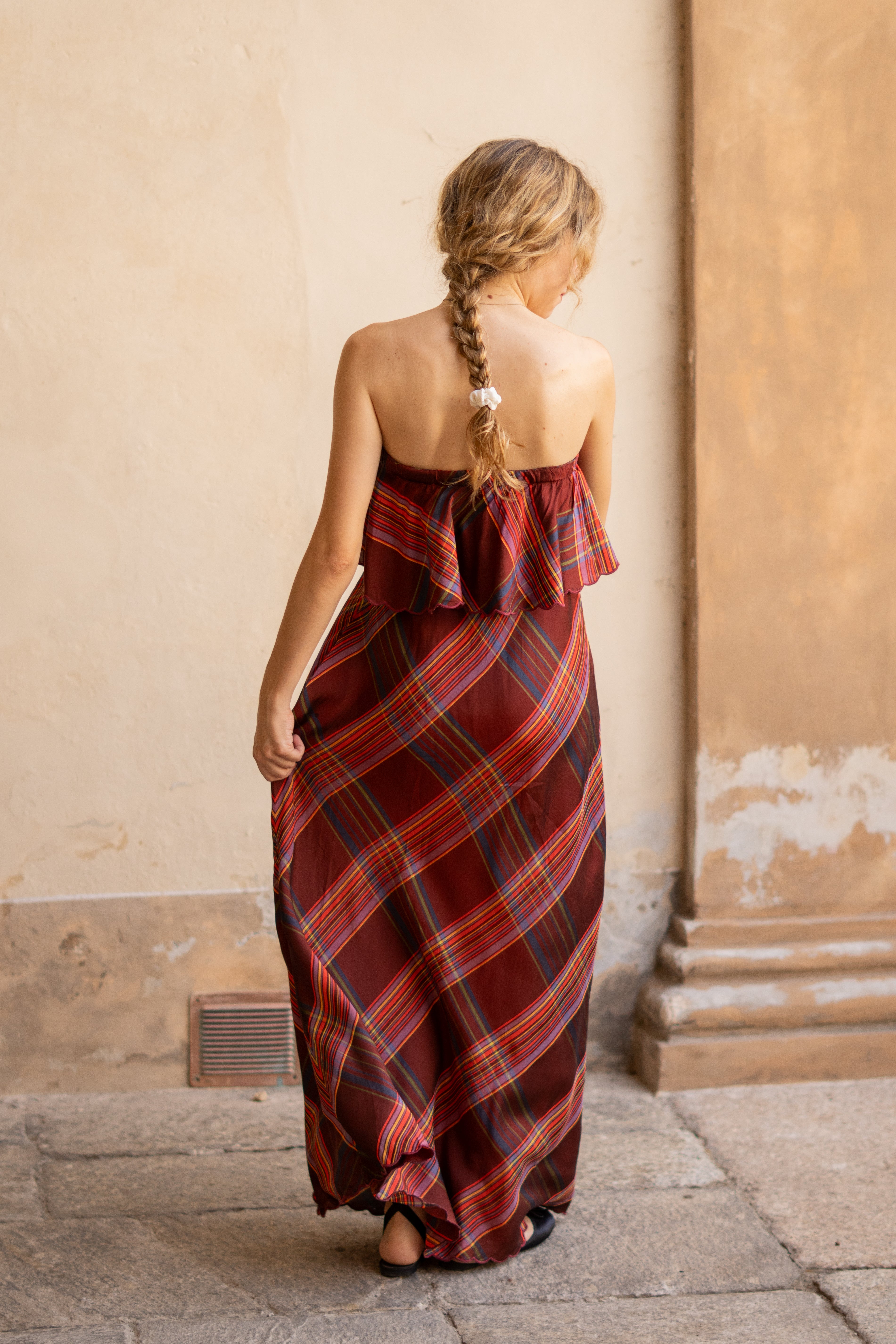 1970 Tartan Maxi Dress