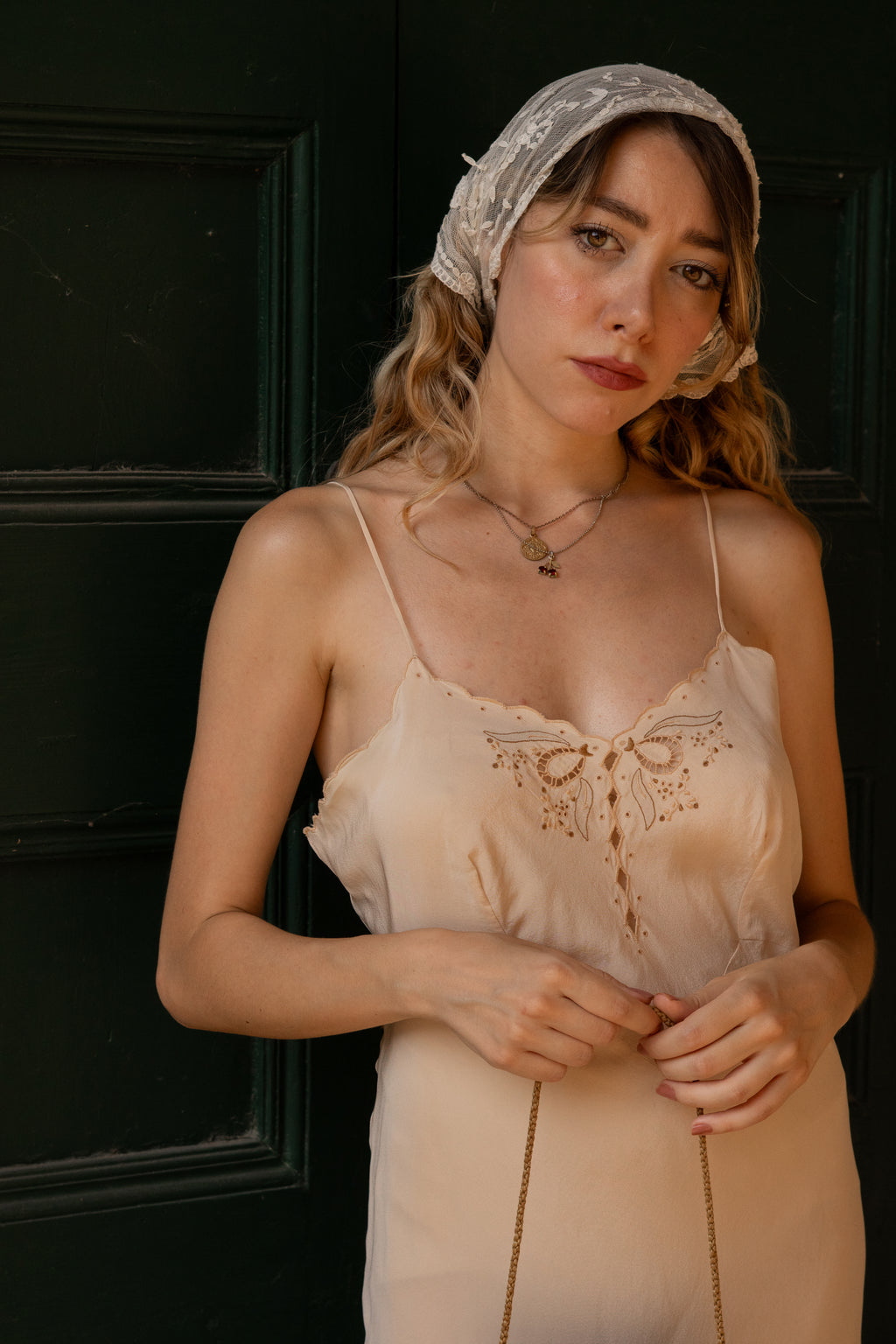 1970 Cafe au Lait  Silk Slip