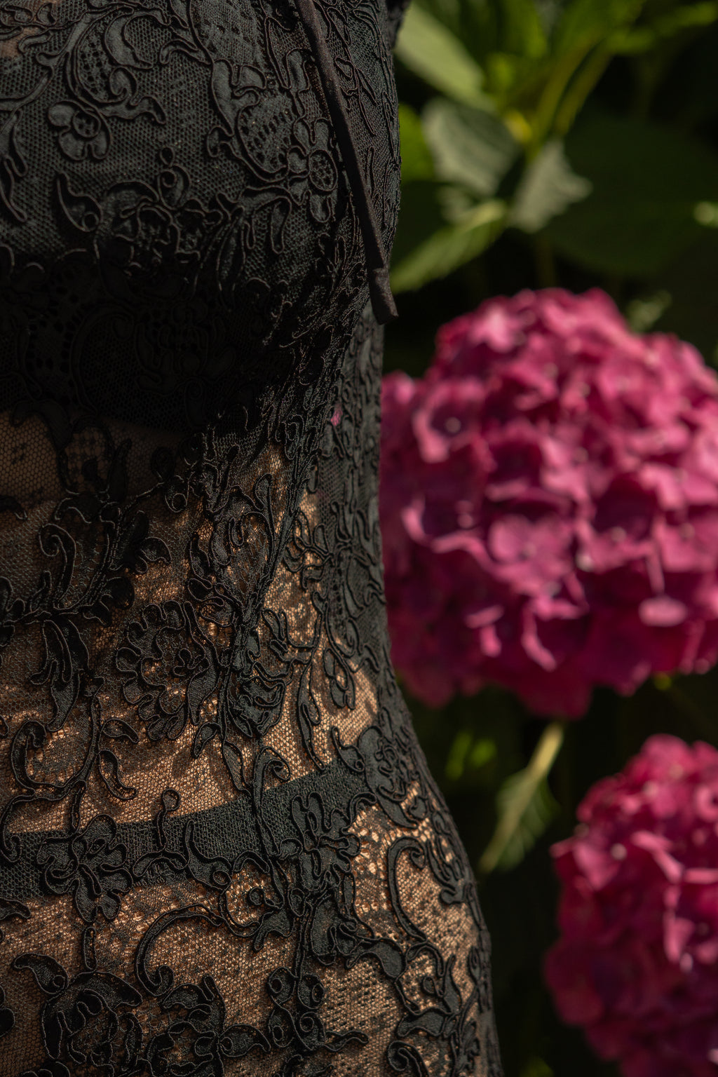 1930 Black Lace Evening Gown