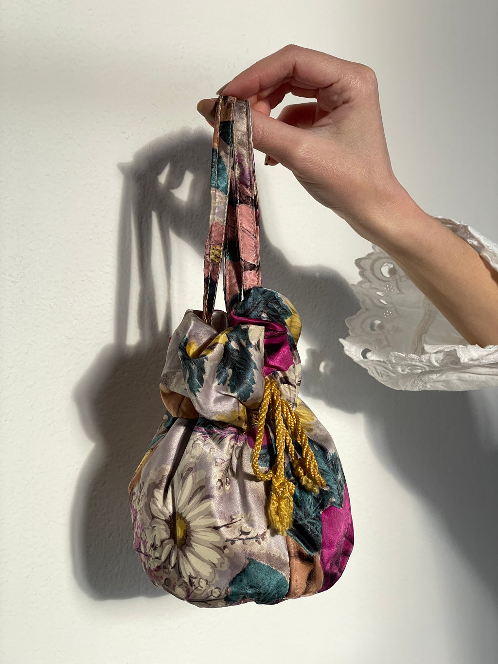 1940 Silk Floral Evening Purse