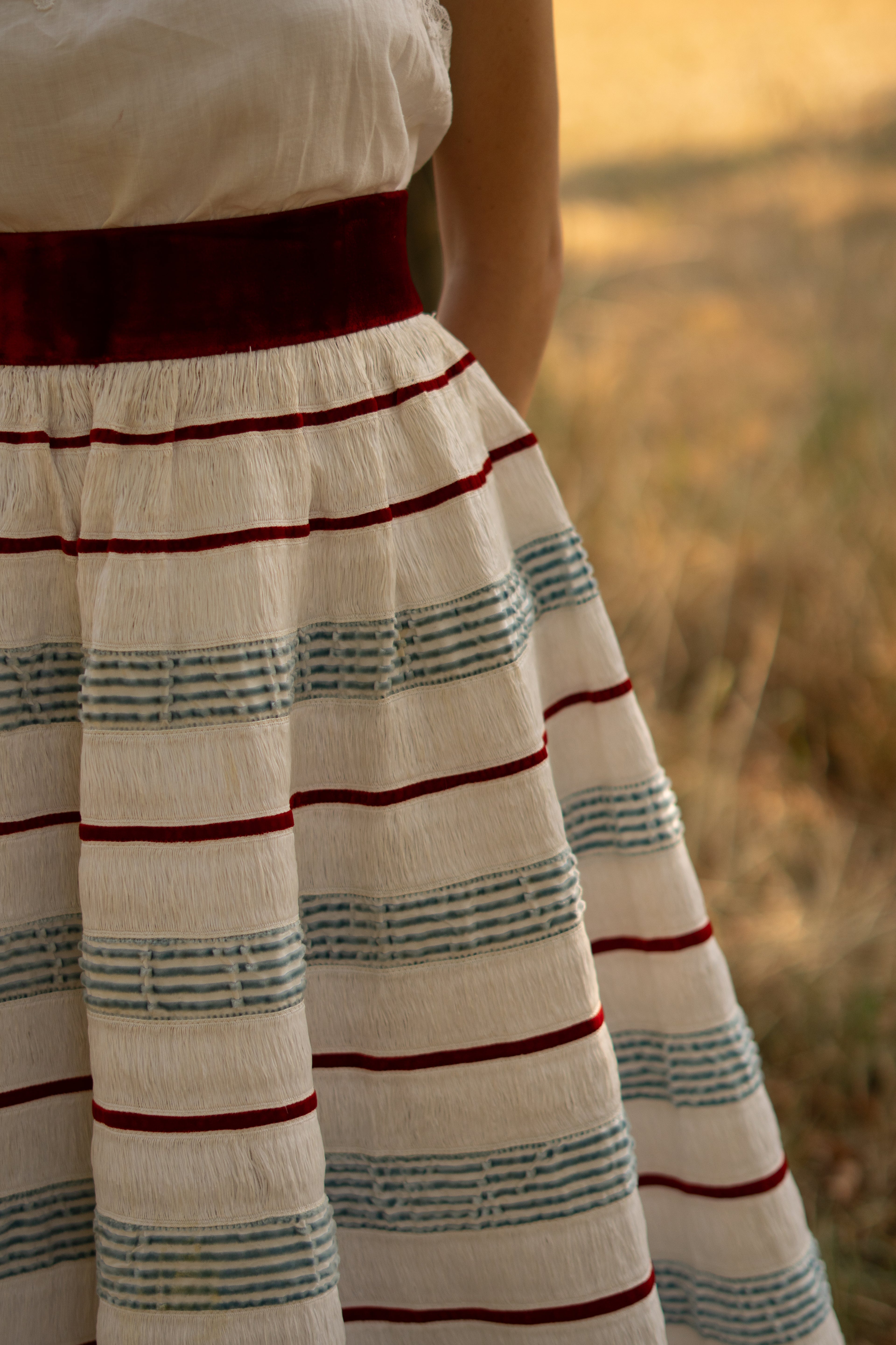 1950 Velvet Stripes Rafia Circle Skirt